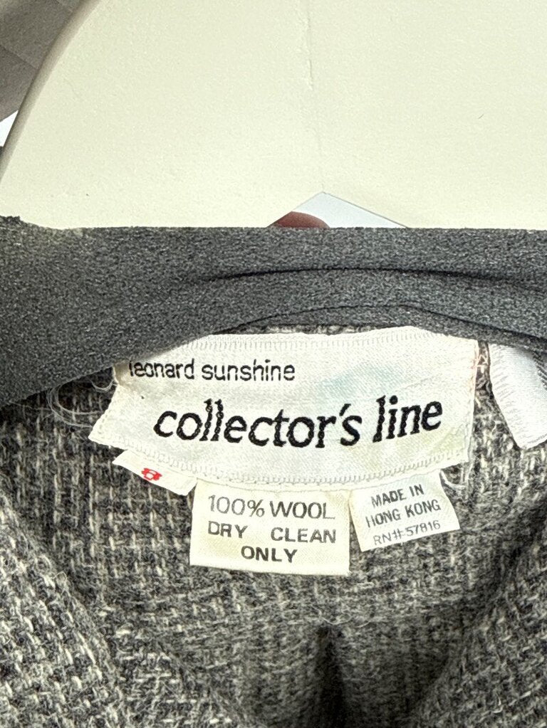 women Leonard Sunshine Wool Belted Shirt Dress Charcoal Gray Dress 8