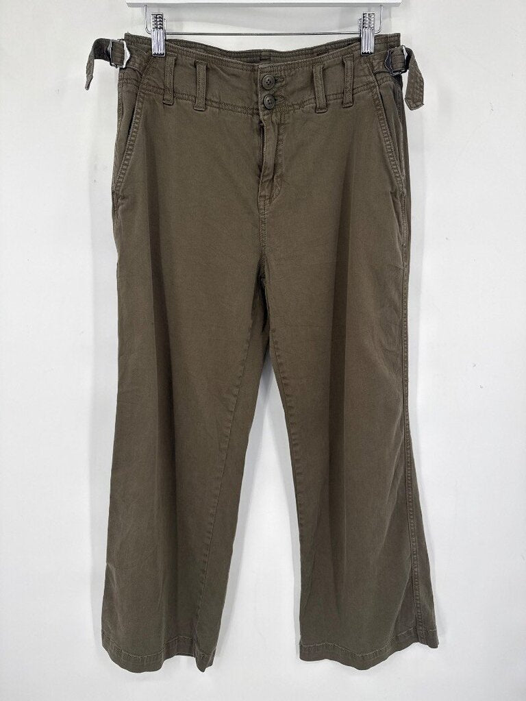 women Liverpool Cropped Utility Pants Olive Green Pants 6/28
