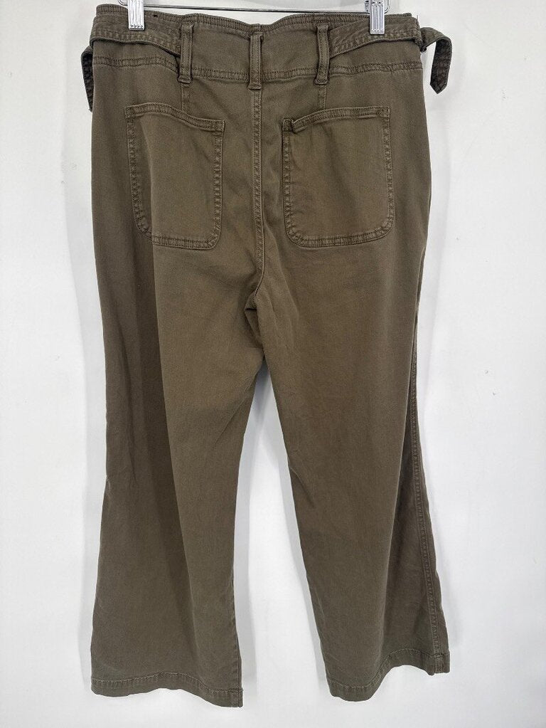 women Liverpool Cropped Utility Pants Olive Green Pants 6/28