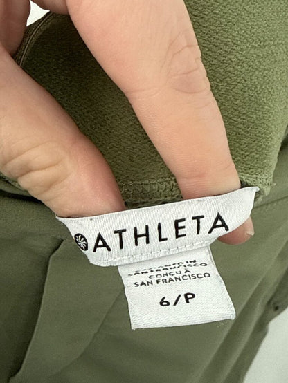 women Athleta Cropped Active Pants Olive Green Activewear 6