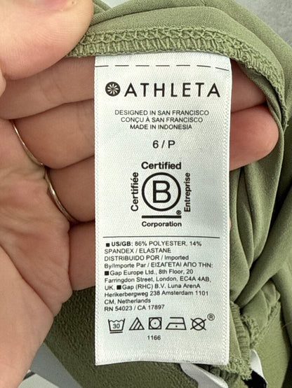 women Athleta Cropped Active Pants Olive Green Activewear 6