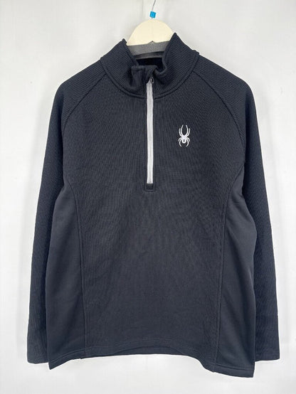 men Spyder Quarter-Zip Pullover Black Jacket XL