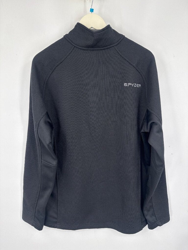 men Spyder Quarter-Zip Pullover Black Jacket XL