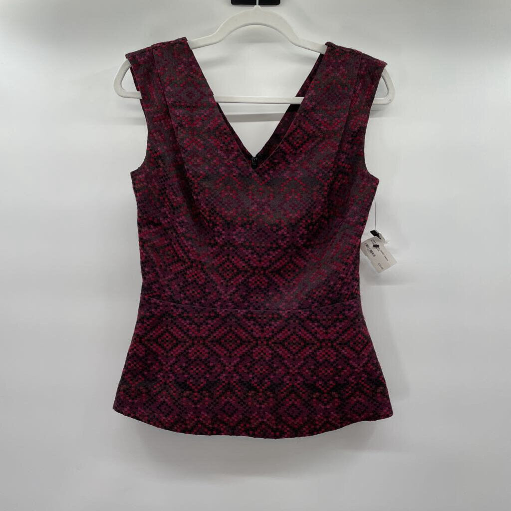 women Halogen NWOT Square Purple Multi Woven Top XS