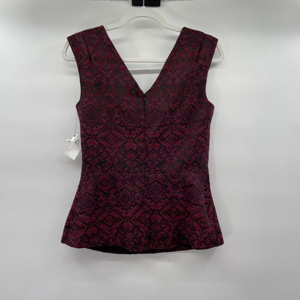 women Halogen NWOT Square Purple Multi Woven Top XS