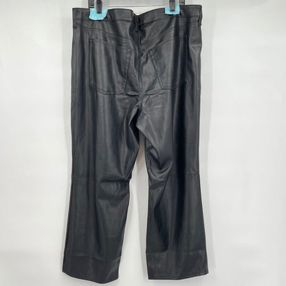 women Old Navy NWT High Rise Boot Cut Vegan Leather Black Pants 20