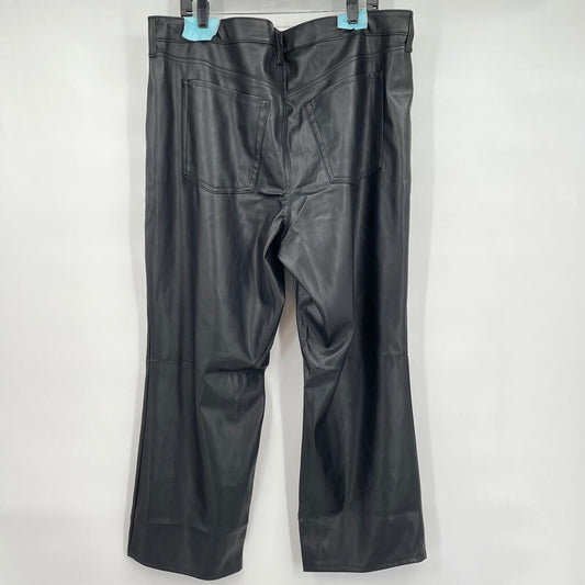 women Old Navy NWT High Rise Boot Cut Vegan Leather Black Pants 20