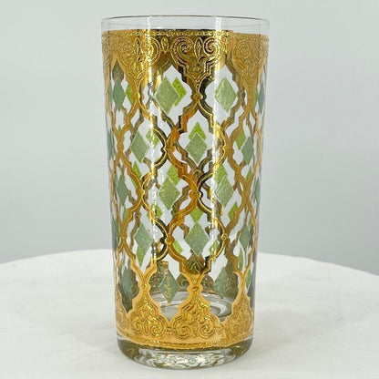 Vintage 22K Gold Valencia Culver Signed Highball Glass Dishware