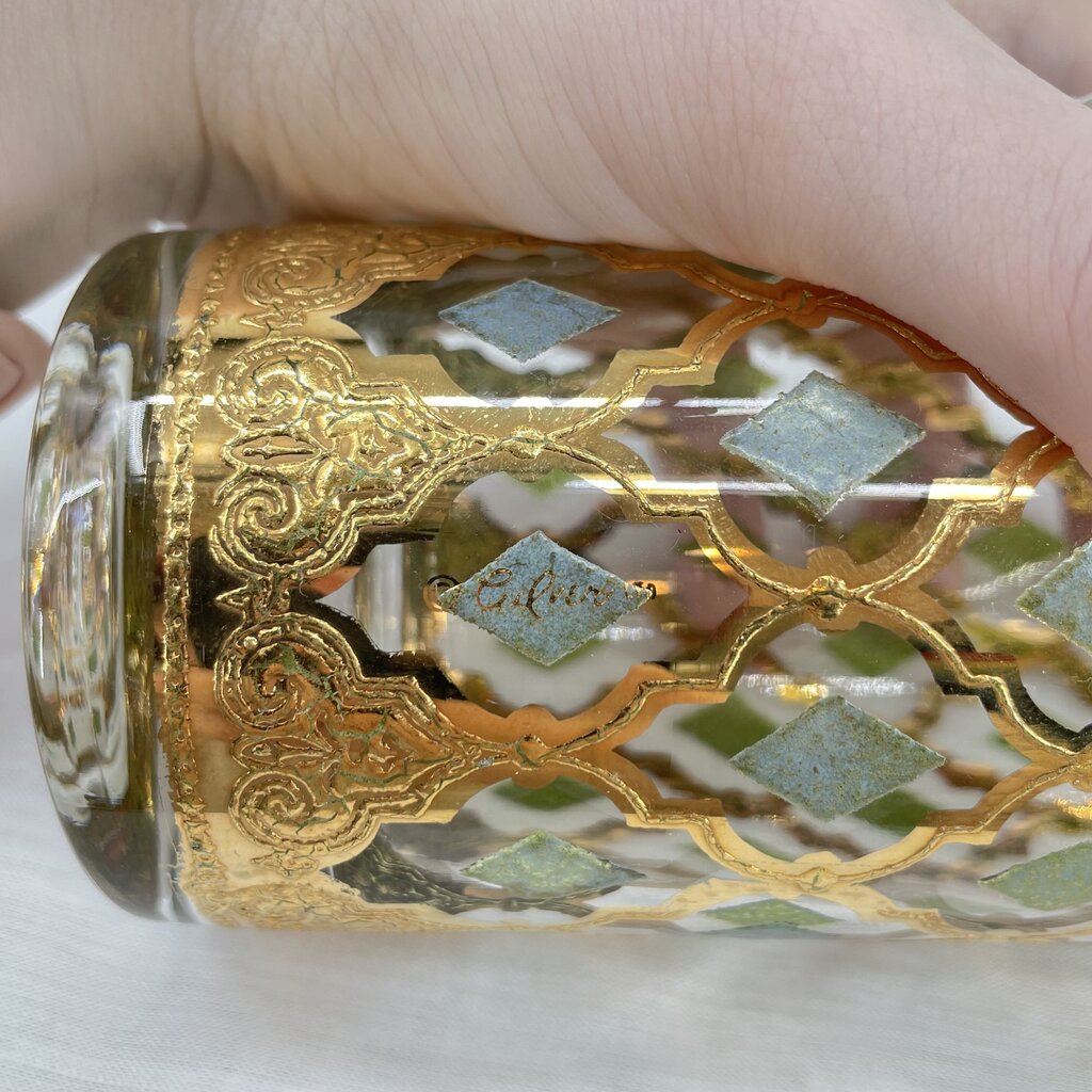 Vintage 22K Gold Valencia Culver Signed Highball Glass Dishware