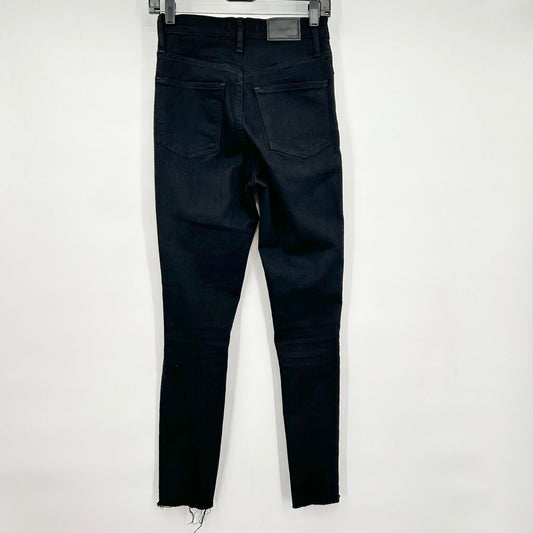women Madewell 11" High-Rise Skinny Black Jeans 25