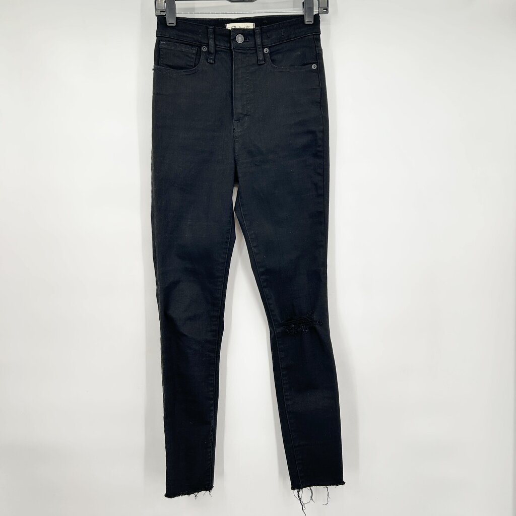 women Madewell 11" High-Rise Skinny Black Jeans 25