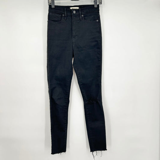 women Madewell 11" High-Rise Skinny Black Jeans 25