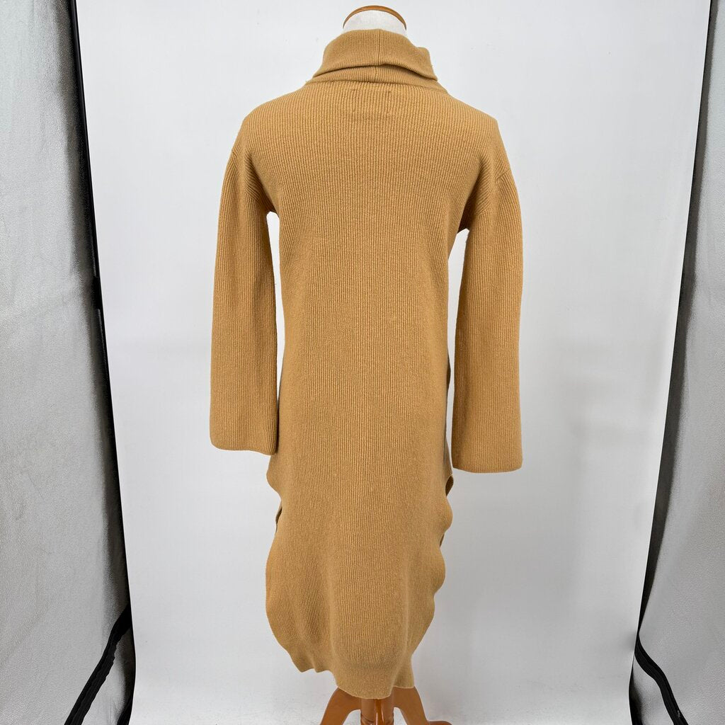 women Nanushka Canaan Knit Sweater Dress Camel Brown Dress S
