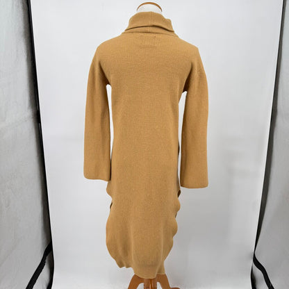 women Nanushka Canaan Knit Sweater Dress Camel Brown Dress S