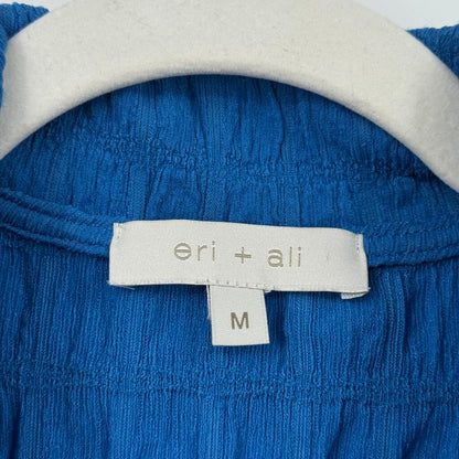 women Eri + Ali - Anthro Textured Button Front Blue Knit Top M