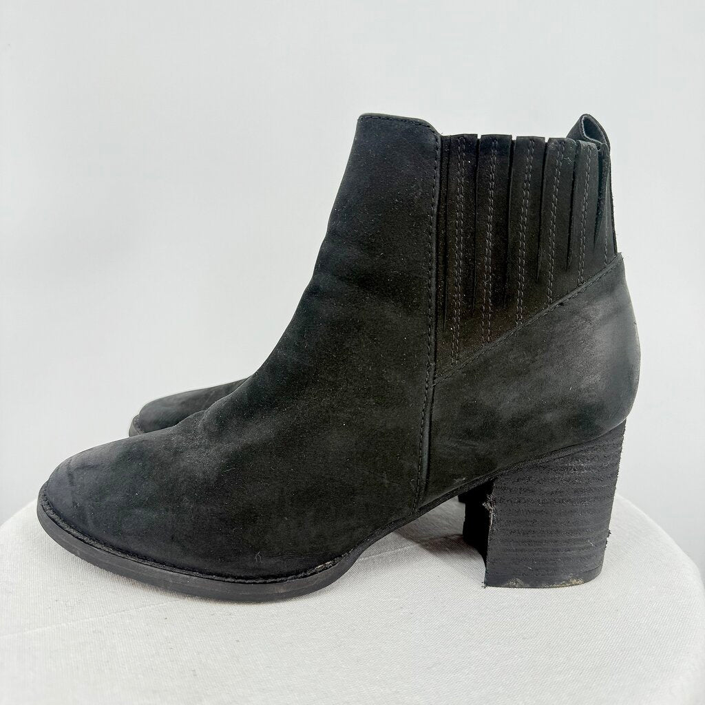 women Blondo Waterproof Leather Heeled Boots Black Shoes 9