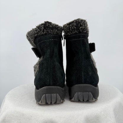 women Sporto Trina Waterproof Suede Sherpa Boots Black Shoes 9