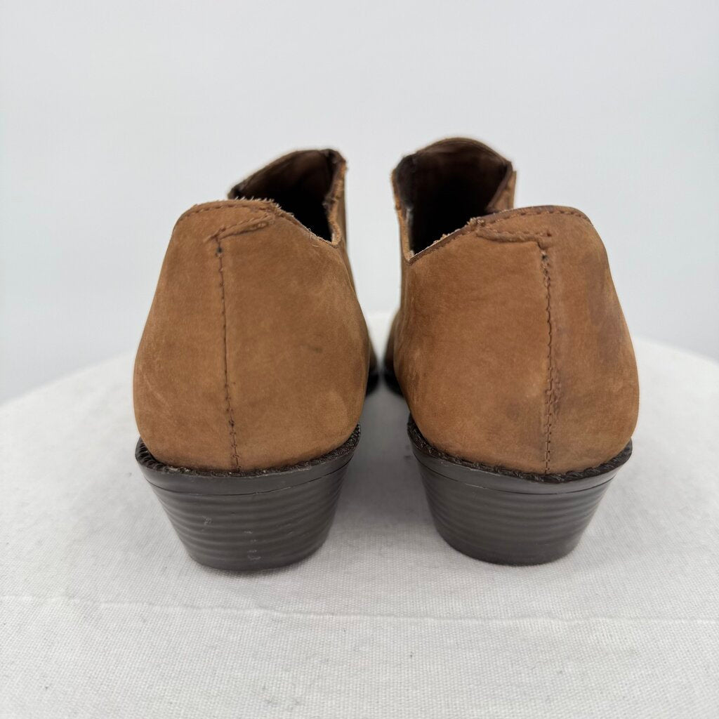 women Ferrante Leather Studded Booties Brown Shoes 6.5
