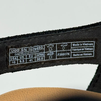women Ugg Suede Wedge Sandals Black Shoes 10