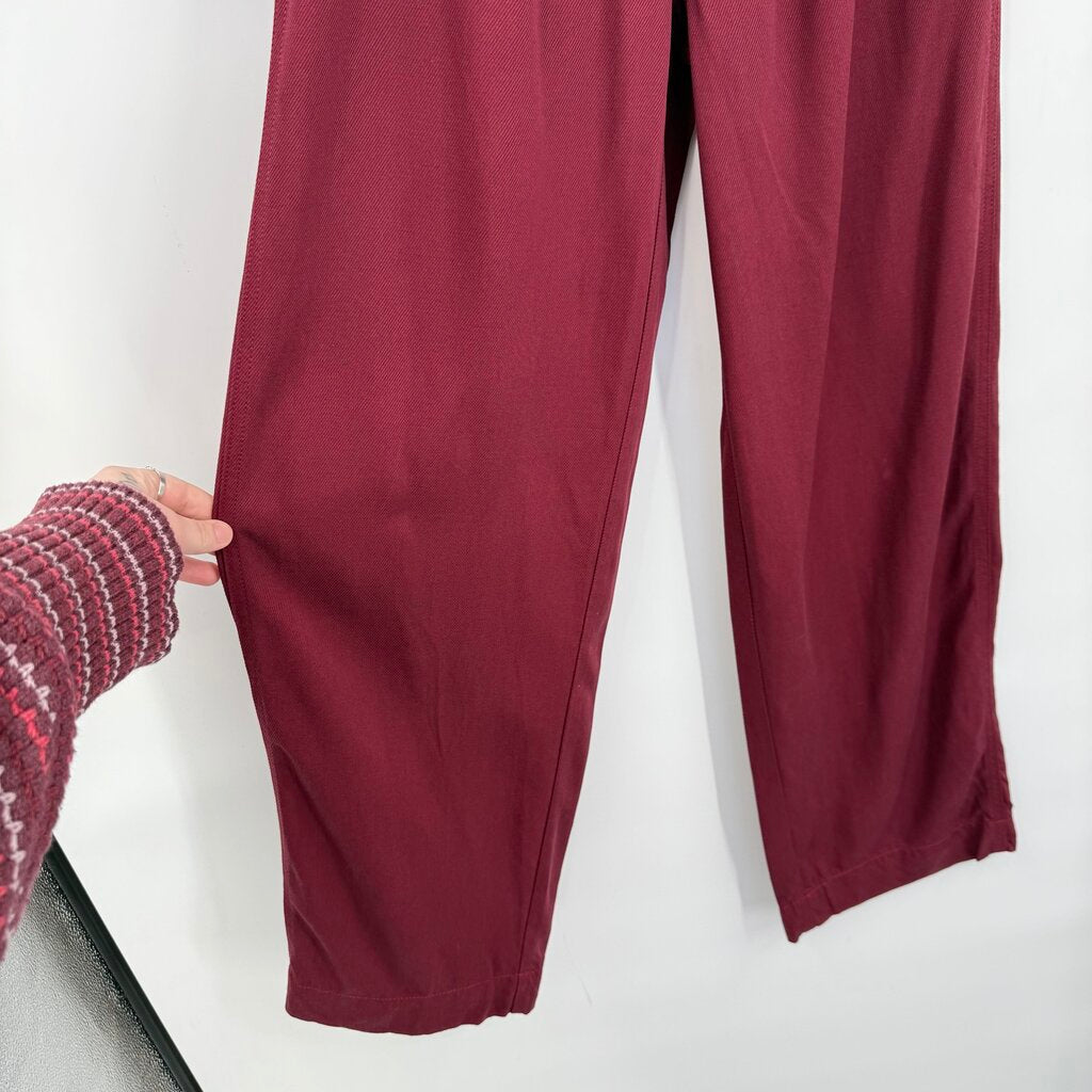 women Madewell Wide Leg Trousers Wine Pants 00