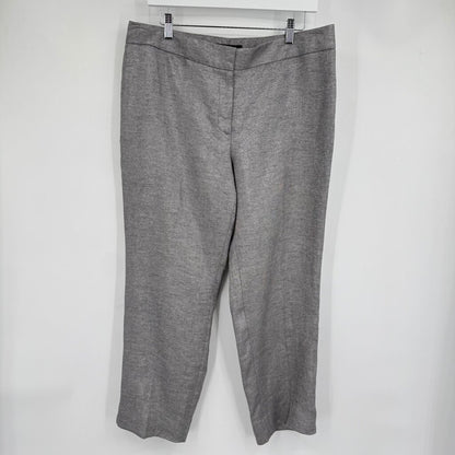 women Talbots NWT Metallic Linen Silver/Gray Pants 12