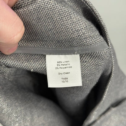 women Talbots NWT Metallic Linen Silver/Gray Pants 12