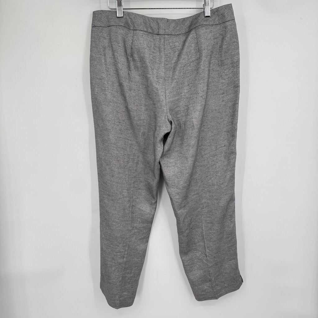 women Talbots NWT Metallic Linen Silver/Gray Pants 12