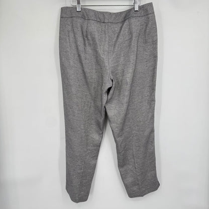 women Talbots NWT Metallic Linen Silver/Gray Pants 12