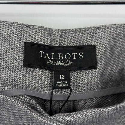 women Talbots NWT Metallic Linen Silver/Gray Pants 12