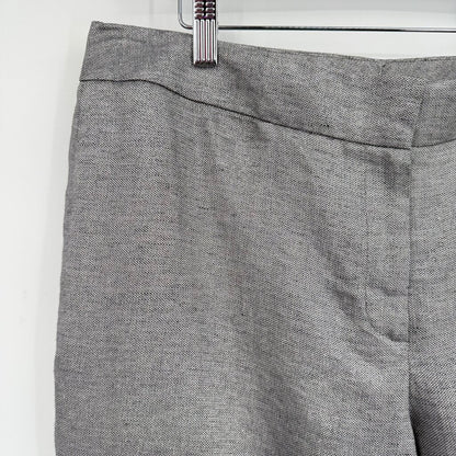 women Talbots NWT Metallic Linen Silver/Gray Pants 12
