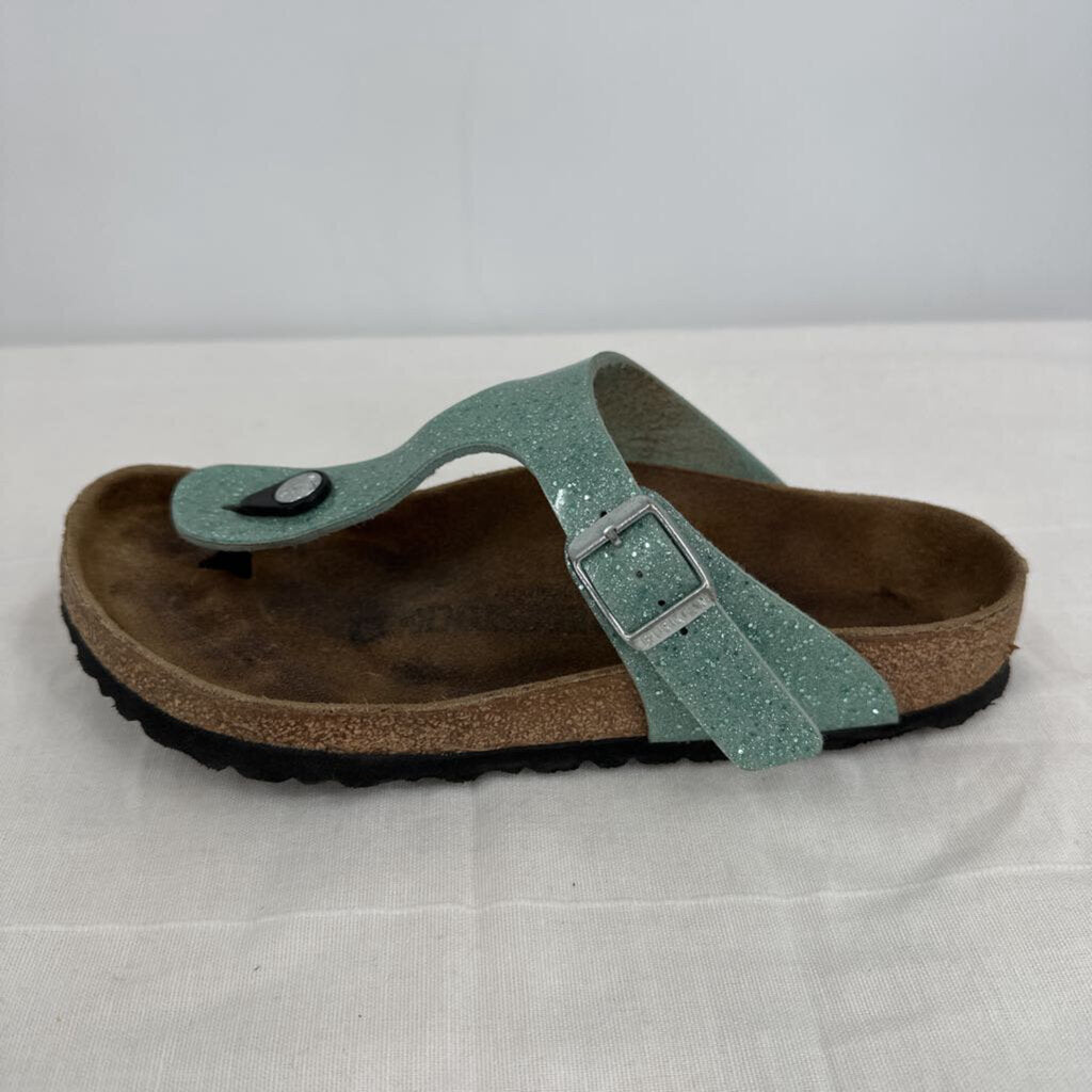 women Birkenstock Cosmic Sparkle Gizeh Sandal Green Shoes 37/6