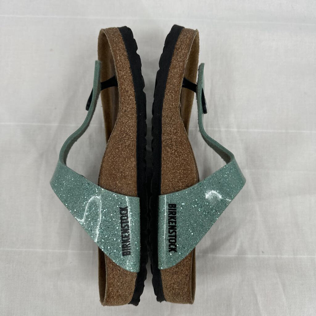women Birkenstock Cosmic Sparkle Gizeh Sandal Green Shoes 37/6
