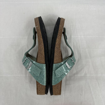 women Birkenstock Cosmic Sparkle Gizeh Sandal Green Shoes 37/6