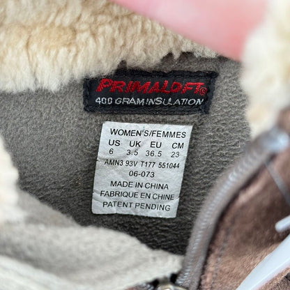 women The North Face Greenland Zip II Waterproof Winter Boots Brown/Black Shoes 6