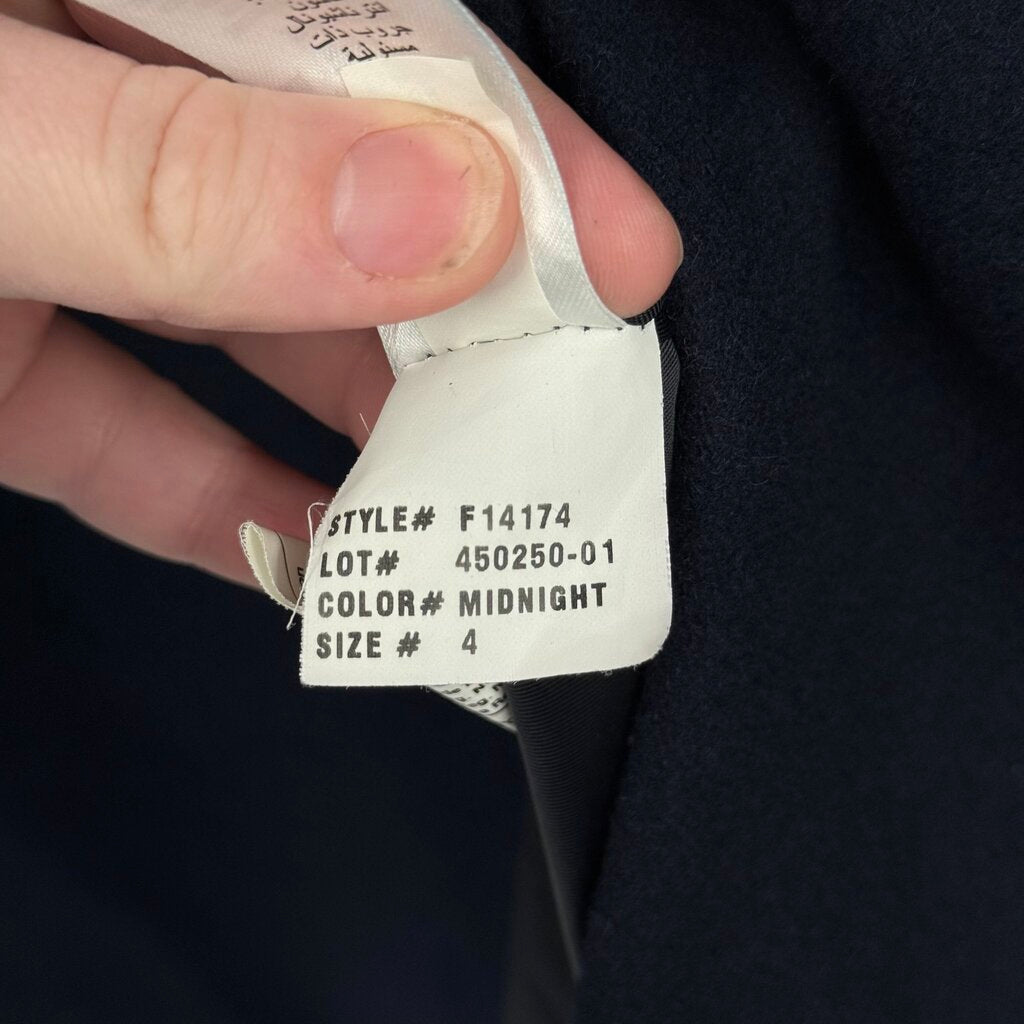 women French Connection Wool & Leather Navy & Black Coat 4