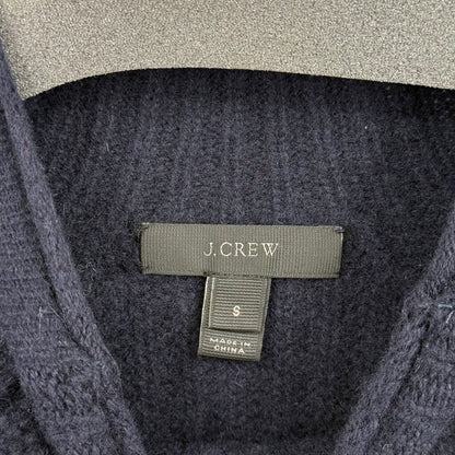 women J. Crew Wool Roll Neck Tunic Navy Blue Sweater S