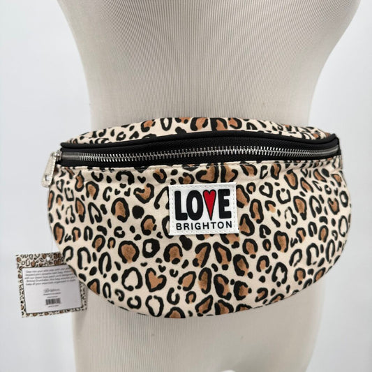 unisex Brighton NWT Wild Cat Belt Bag White Brown Black Purse