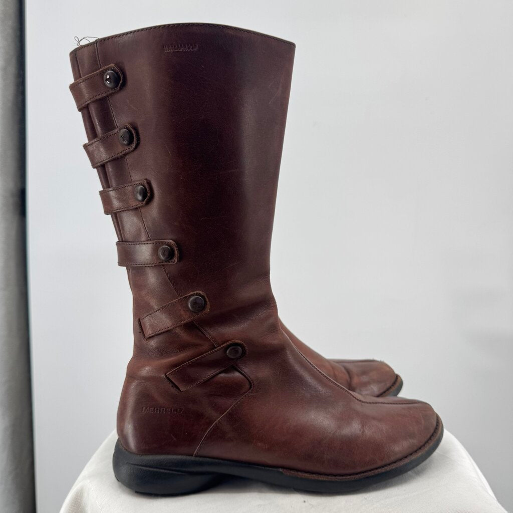 women Merrell Leather Boots Brown Shoes 8.5