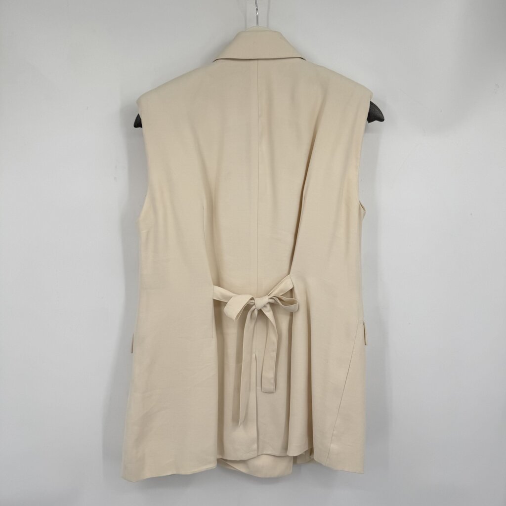 women Open Edit Tailored Vest Cream Woven Top S