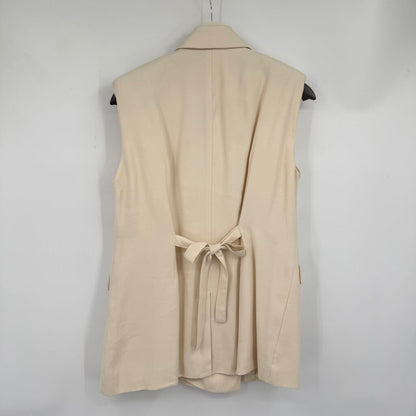 women Open Edit Tailored Vest Cream Woven Top S