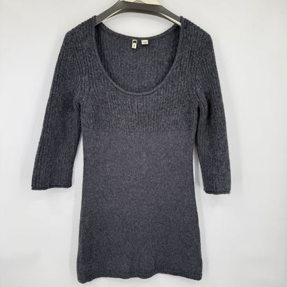 women Moth Alpaca Blend Sweater Dress Gray Dress M