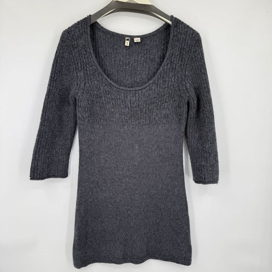 women Moth Alpaca Blend Sweater Dress Gray Dress M