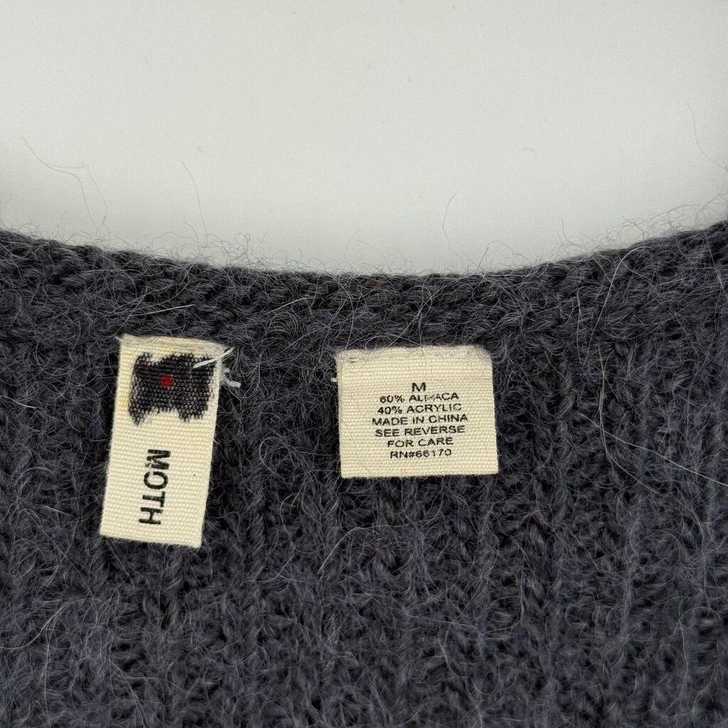 women Moth Alpaca Blend Sweater Dress Gray Dress M