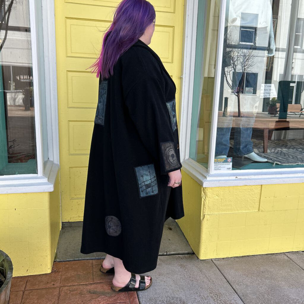 women Bluefish Wool Overcoat Black Coat XL/XXL