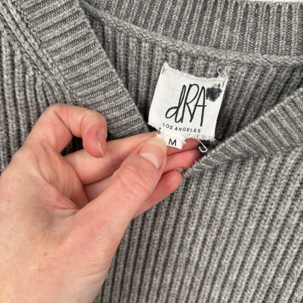 women dRA - Anthro Peplum Gray Sweater M