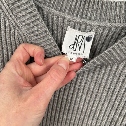 women dRA - Anthro Peplum Gray Sweater M