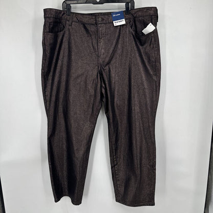 women Old Navy NWT OG Loose Metallic Black/Silver Jeans 22/3X