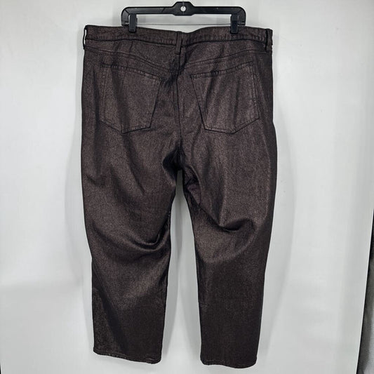 women Old Navy NWT OG Loose Metallic Black/Silver Jeans 22/3X