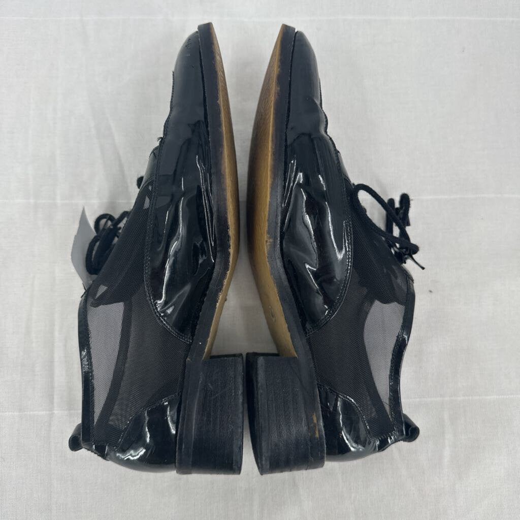 women Donald J Pliner Mesh and Patent Oxford Black Shoes 8