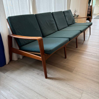 Rare 4-Seater MCM Arne Wahl Iversen Model 35 Teak Sofa Furniture